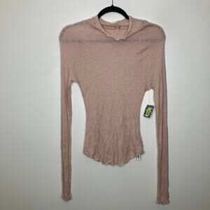 NWT FREE PEOPLE Skyline Thermal Long Sleeve Ballet Pink XS